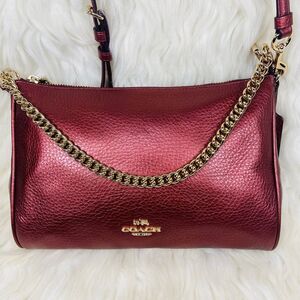 Coach Carrie Crossbody in Metallic Leather